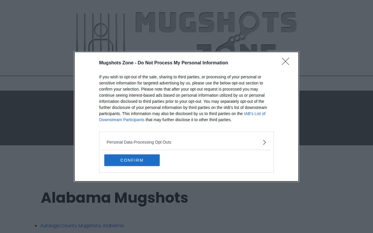 Mugshots.zone partial Louisiana parish coverage page