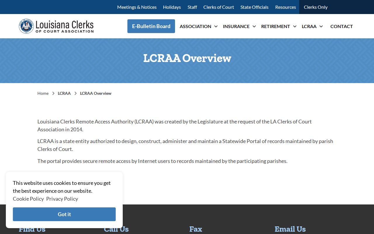 Louisiana statewide parish clerk portal explanation for court records